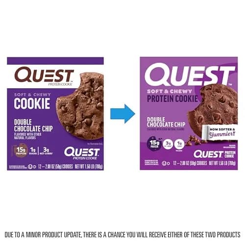 Quest Double Chocolate Chip Protein Cookie 59g (2.08 oz) | 15g Protein, Gluten-Free, Low Carb thumbnail 2