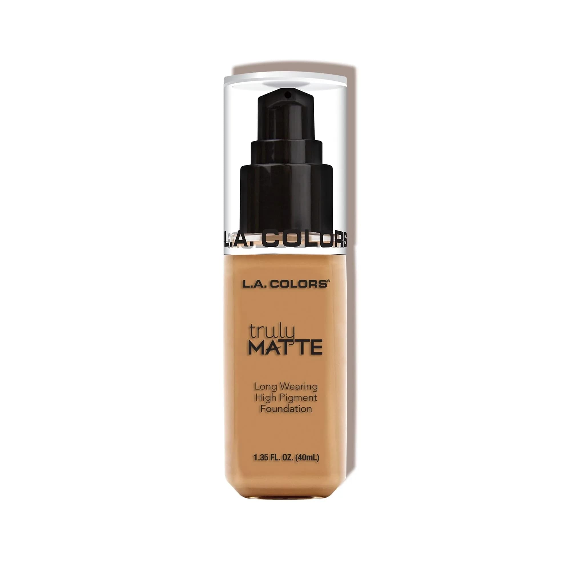 L.A. COLORS Truly Matte Foundation, Porcelain 2.9 Fl Oz | Long-Lasting Matte Finish for All Skin Tones — Warm Honey