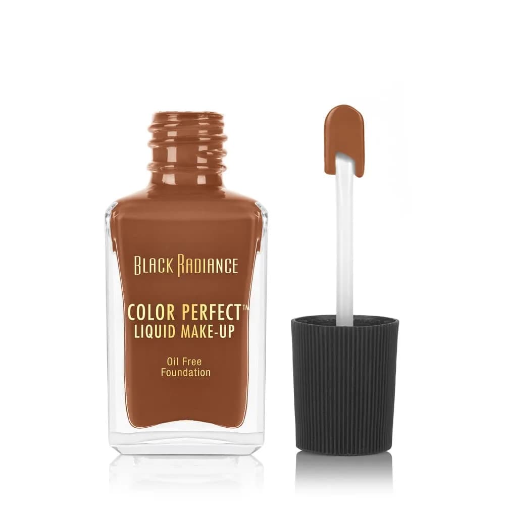 Black Radiance Color Perfect Liquid Make-Up Cocoa Bean 29.57ml (1 Fl Oz) | Full Coverage for Deep Skin Tones — Cinnamon