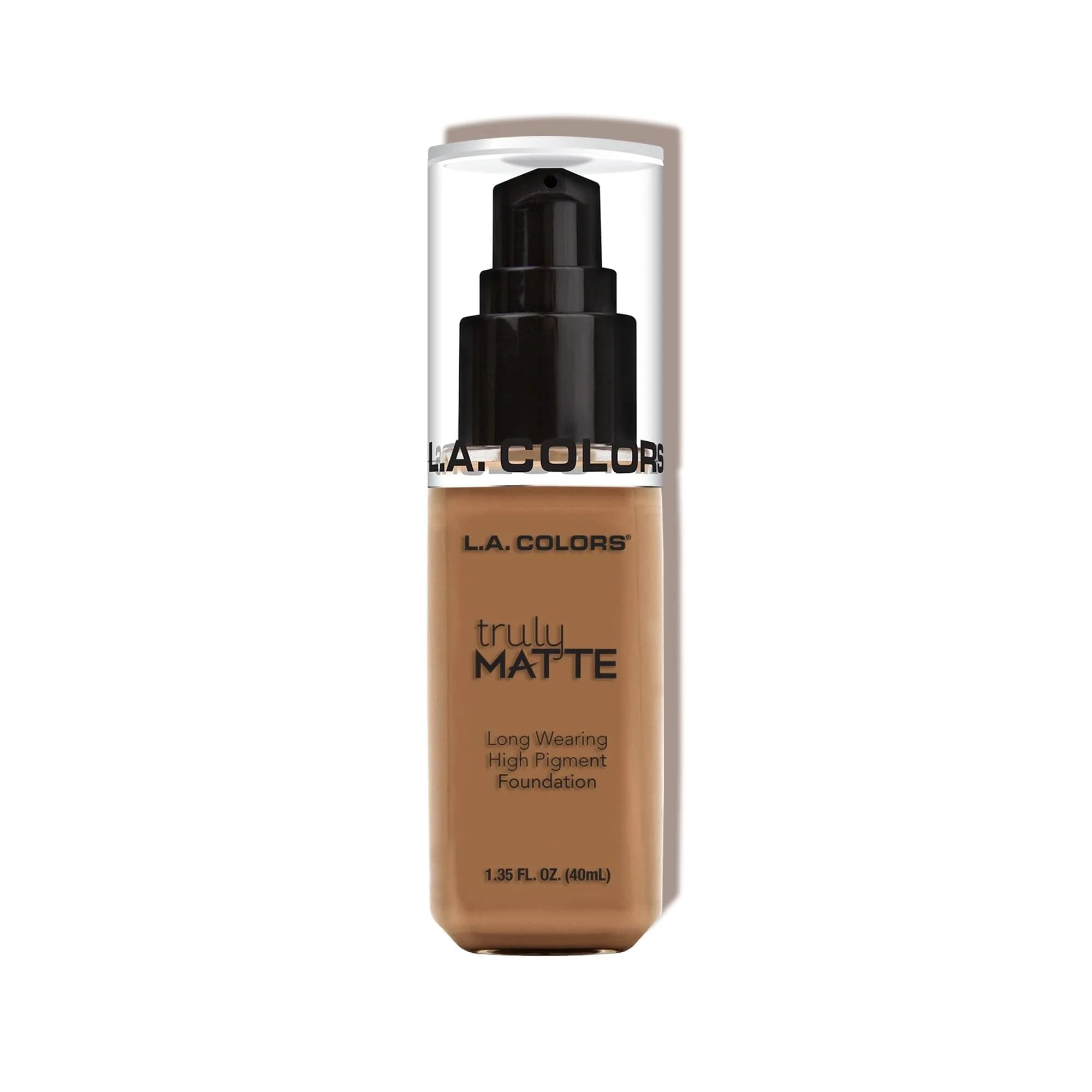 L.A. COLORS Truly Matte Foundation, Porcelain 2.9 Fl Oz | Long-Lasting Matte Finish for All Skin Tones — Deep Tan