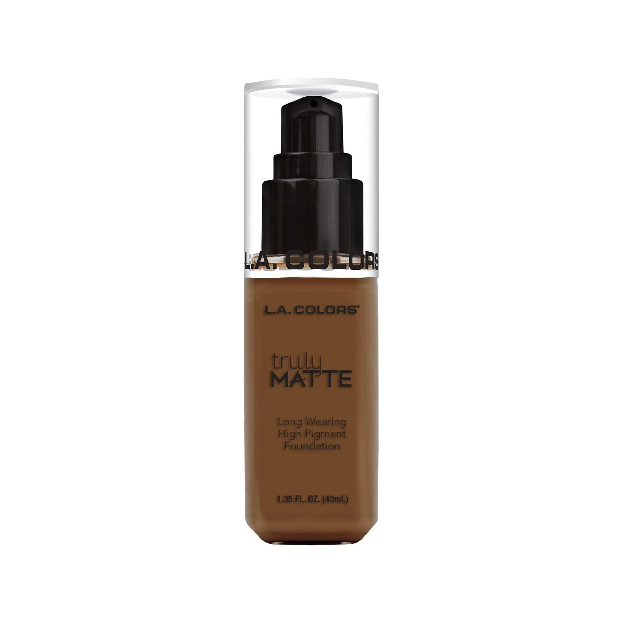 L.A. COLORS Truly Matte Foundation Cafe 2.9 Fl Oz (85 ml) | High-Pigment, Long-Wear Matte Finish — Mahogany
