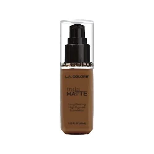 L.A. COLORS Truly Matte Foundation, Mahogany 2.9 Fl Oz | Long-Wearing Powder Finish for Oily & Combination Skin thumbnail 1
