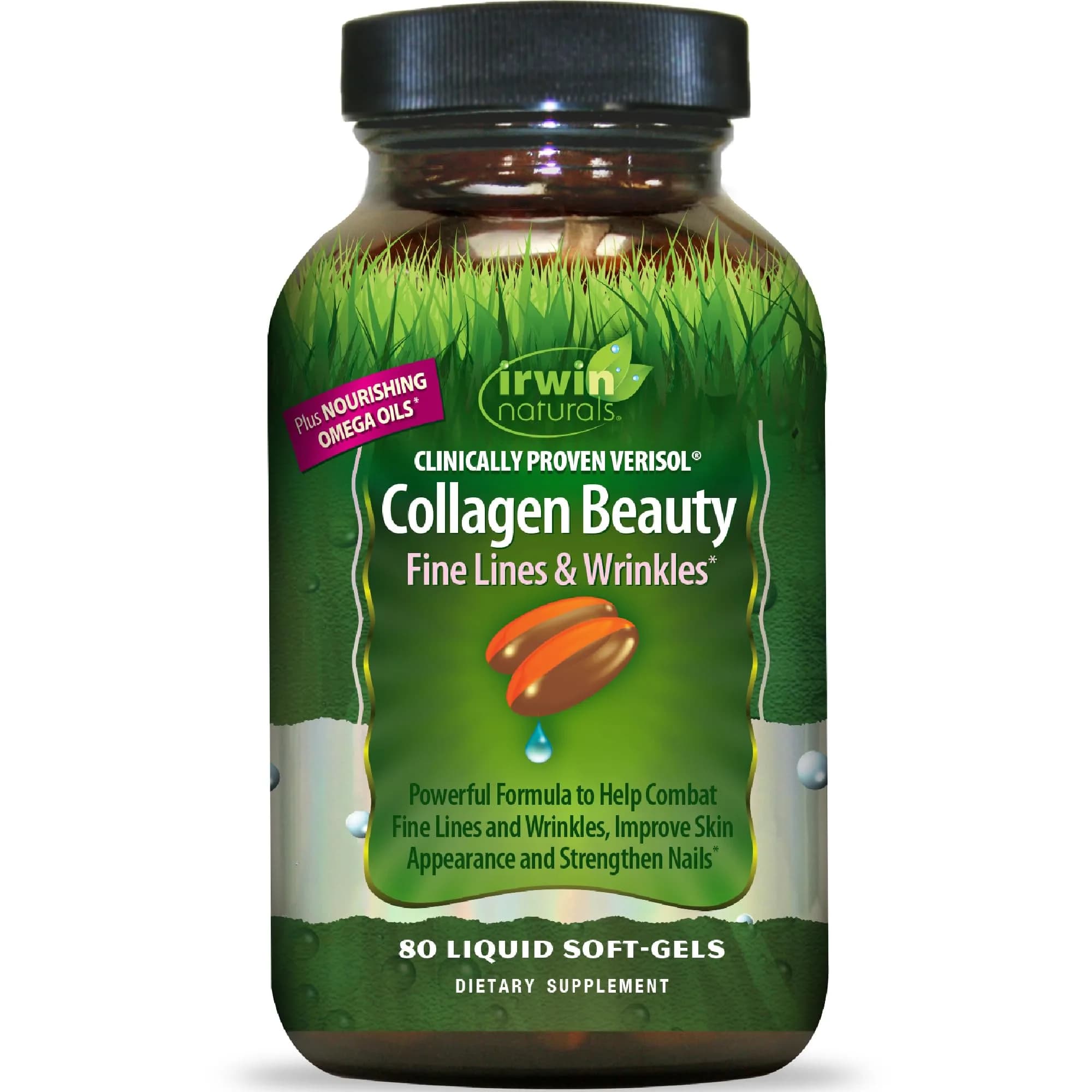 Irwin Naturals Collagen Beauty Supplement 80 Liquid Soft-Gels | Supports Skin, Hair & Nails - main product image