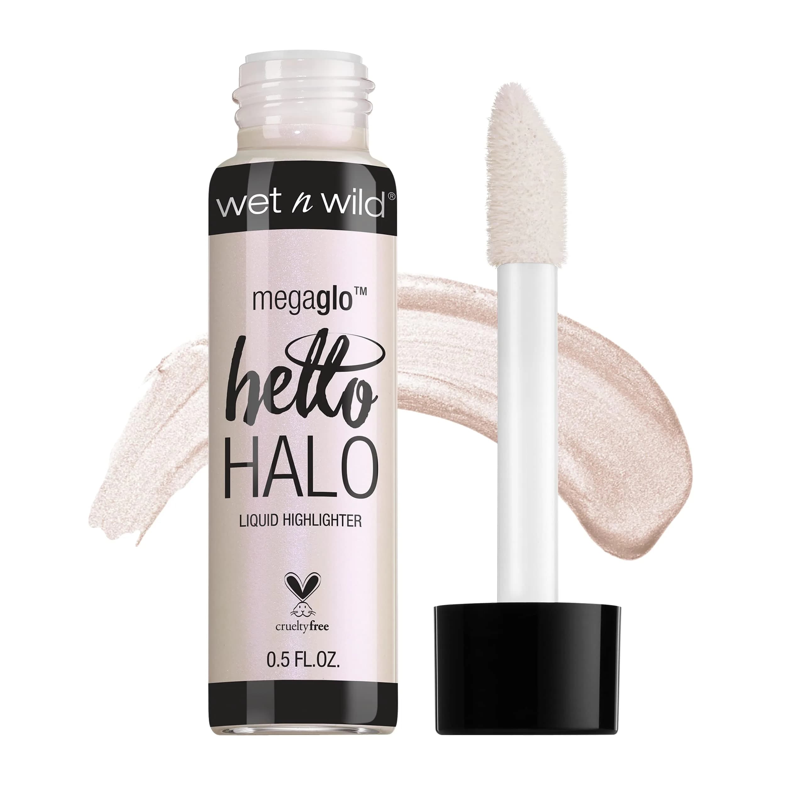 wet n wild MegaGlo Hello Halo Liquid Highlighter Makeup, Shimmer, Glow Halographic 15ml (0.5 Fl Oz) | Buildable Multi-Shimmer Glow