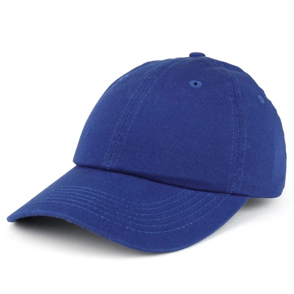 Trendy Apparel Shop Youth Red Cotton Baseball Cap | Adjustable Metal Buckle Strap — Royal