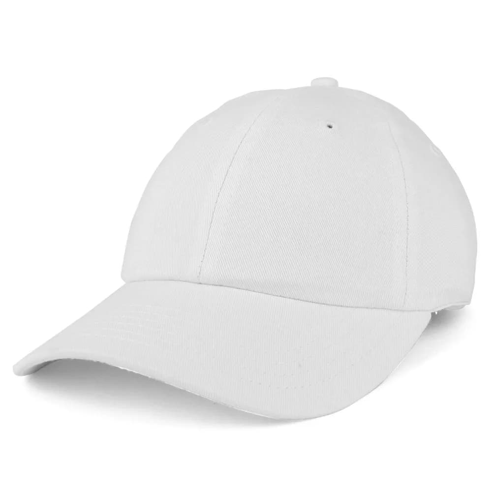 Trendy Apparel Shop Youth Red Cotton Baseball Cap | Adjustable Metal Buckle Strap — White / One Size