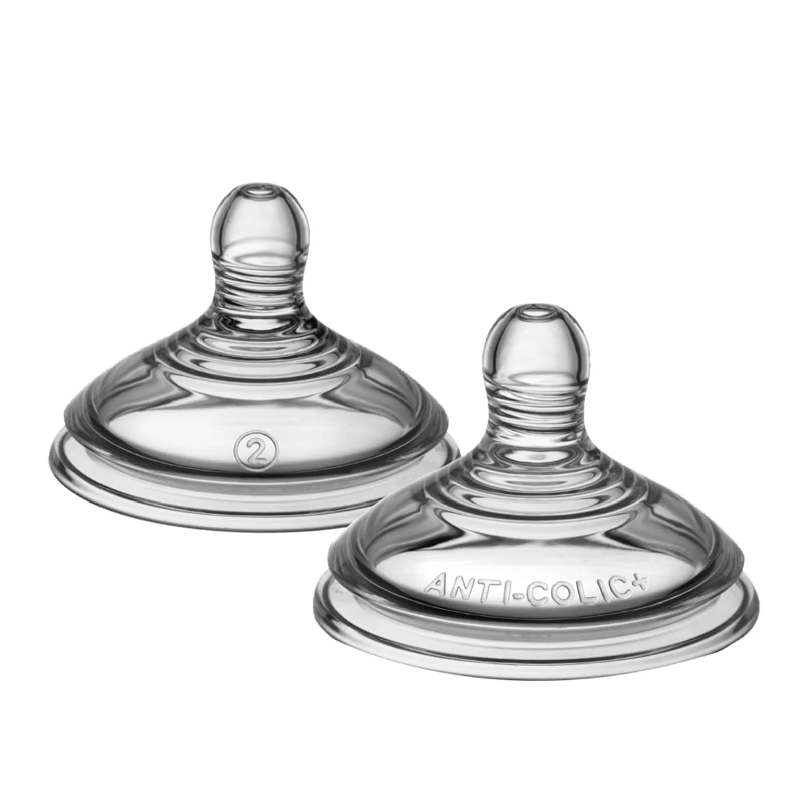 Tommee Tippee Advanced Anti-Colic Bottle Nipples Medium Flow 6 Count (Pack of 1) | Breast-Like Silicone for Natural Latch — Clear