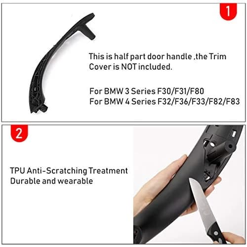 Jaronx Black Right Front Door Handle for BMW 3 Series 2012-2018 & 4 Series 2014-2017 (1 Piece) thumbnail 5