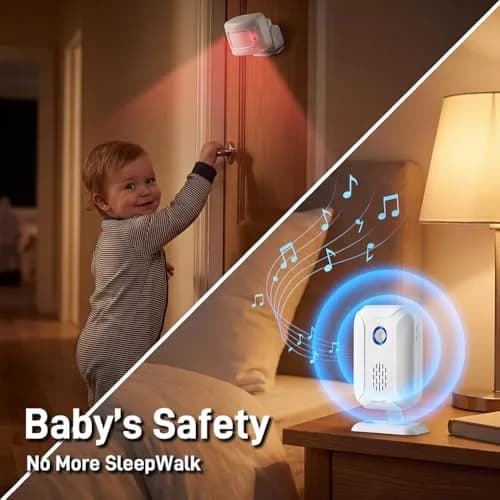 HENDUN Motion Sensor Doorbell & Bed Alarm for Elderly Dementia | 1 Receiver & 1 Transmitter thumbnail 3