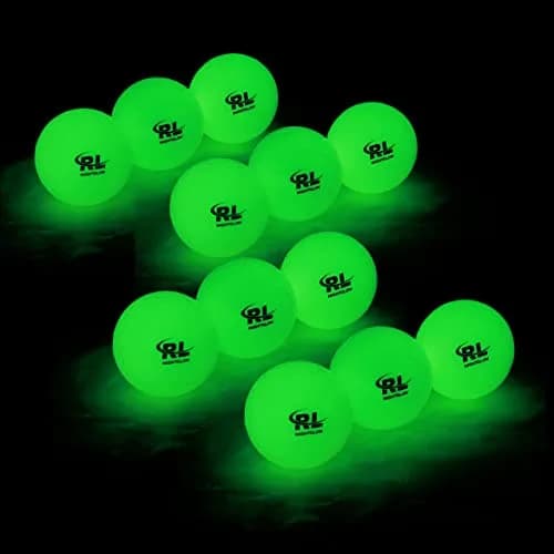R&L Night Golf Balls Glow in the Dark 12 Pack + Flashlight | Long-Lasting Bright Luminous Balls thumbnail 1