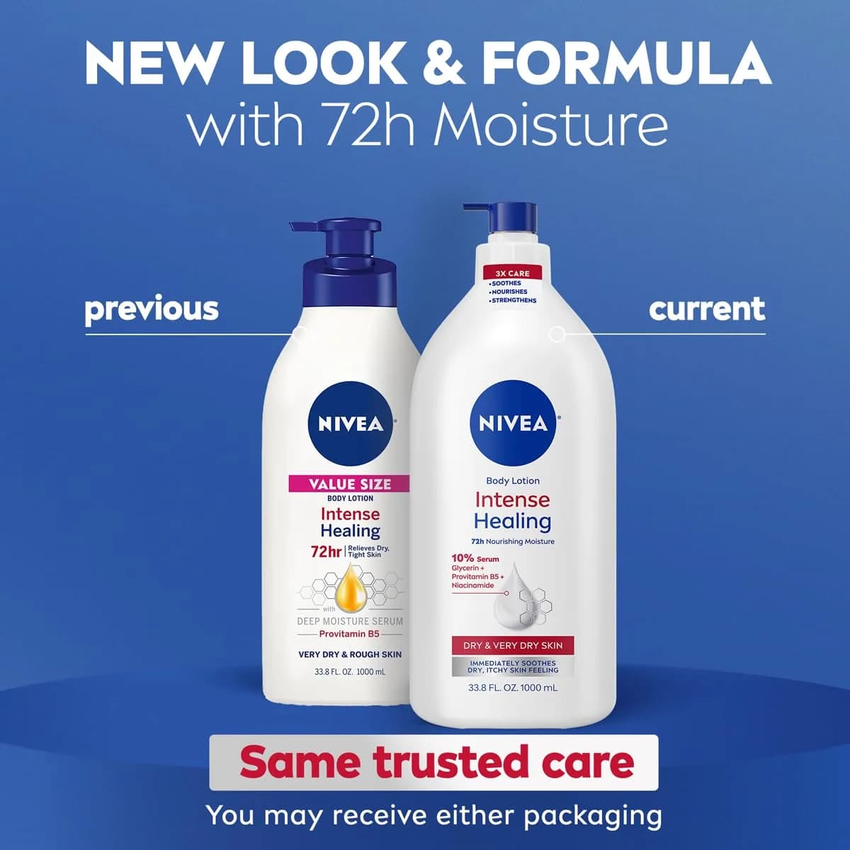 NIVEA Intense Healing Body Lotion 16.9 Fl Oz | 72-Hour Moisture for Dry Skin — 33.8 Fl Oz thumbnail 2