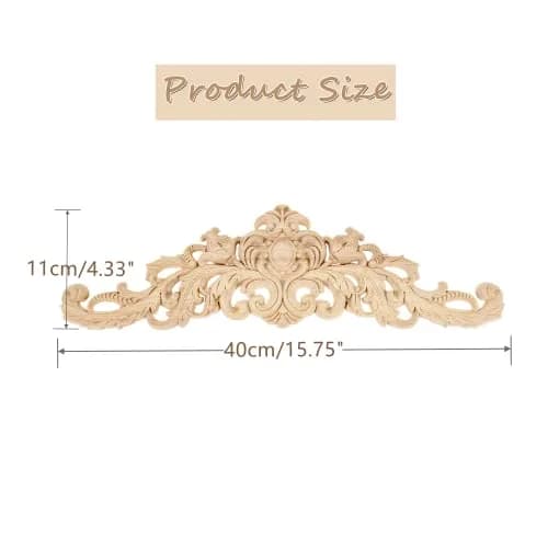 MUXSAM Wood Carved Appliques 40x11 cm (15.75"x4.33") | Vintage Floral Furniture Decals thumbnail 2