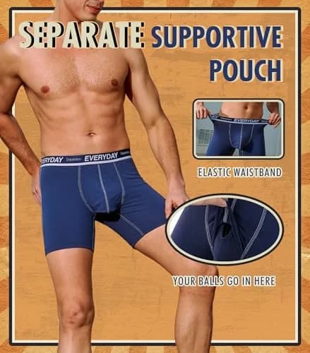 Separatec Dual Pouch Men's Boxer Briefs Cotton Underwear Multipack | Patented Support & Breathability (70-120 chars) thumbnail 4
