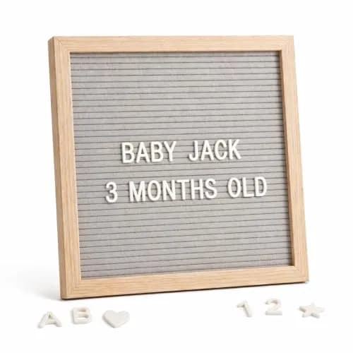 C CRYSTAL LEMON Gray Felt Letter Board 10x10 Inch, 336 Pre-Cut Letters | Classic Decorative Signage for Home & Office thumbnail 1
