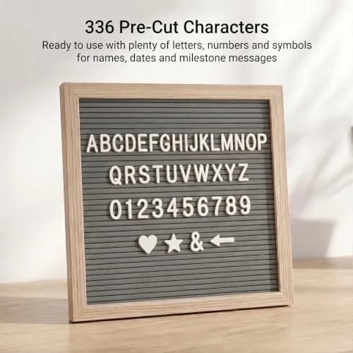 C CRYSTAL LEMON Gray Felt Letter Board 10x10 Inch, 336 Pre-Cut Letters | Classic Decorative Signage for Home & Office thumbnail 6
