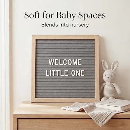 C CRYSTAL LEMON Gray Felt Letter Board 10x10 Inch, 336 Pre-Cut Letters | Classic Decorative Signage for Home & Office thumbnail 2