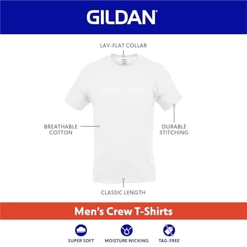 Gildan Men's Crew T-Shirts, Multipack, Style G1100, White (6-Pack), Small | Soft breathable cotton, moisture-wicking comfort thumbnail 3