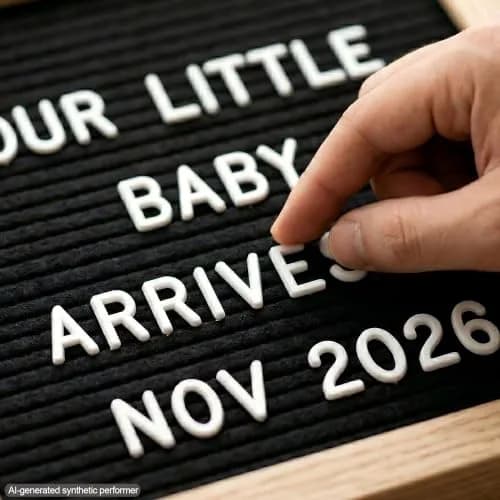 C CRYSTAL LEMON Black Felt Letter Board 10x10in (25x25cm) | Baby Announcement Sign with 336 Letters thumbnail 5