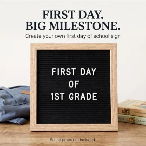 C CRYSTAL LEMON Black Felt Letter Board 10x10in (25x25cm) | Baby Announcement Sign with 336 Letters thumbnail 4