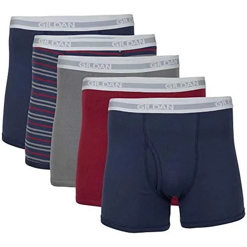 Gildan Men's Underwear Boxer Briefs, Multipack, Mixed Blue (5-Pack), Large | Moisture-Wicking Comfort for Men thumbnail 1