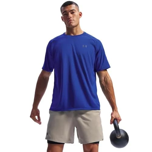 Under Armour Men's Tech 2.0 Short-Sleeve T-Shirt Royal/Graphite Small | Quick-Dry & Sweat-Wicking Performance thumbnail 1