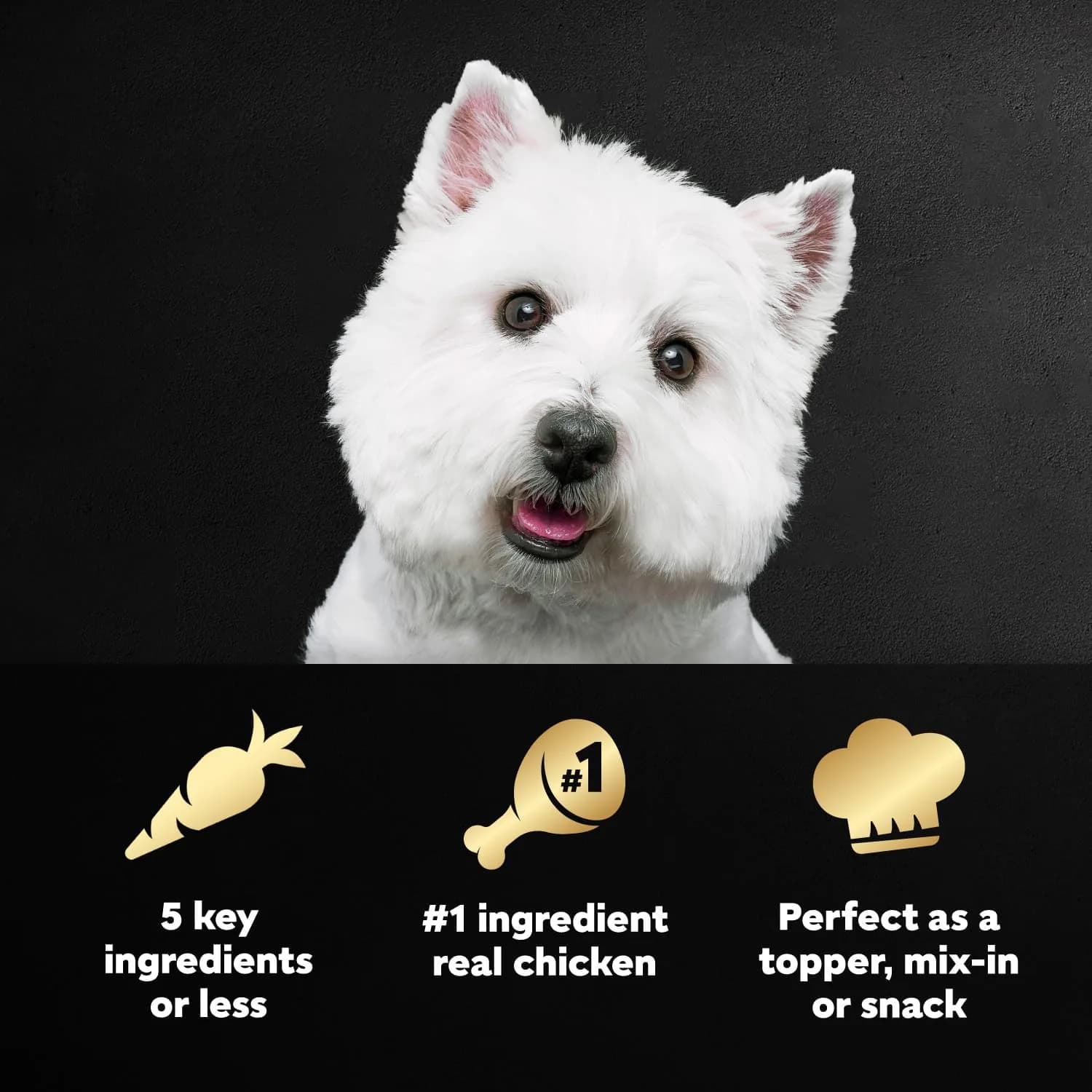 Cesar Simply Crafted Wet Dog Food Toppers, Chicken & Peas, 1.3 oz, 10 Count | Real Chicken & Veggies thumbnail 2