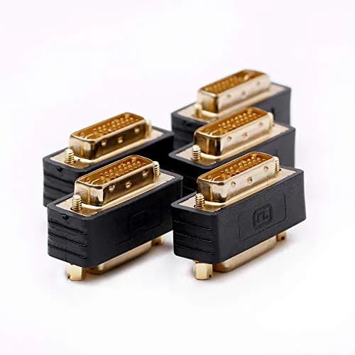 Arnorin Gold Plated DVI-D Male to DVI-I Female Port Saver Adapter 5 Pack | Protects Ports & Prevents Cable Stress thumbnail 1