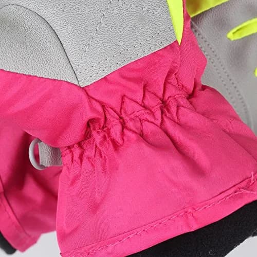 AMYIPO Kids Winter Snow Ski Gloves for Boys Girls 8-9 Years (Pink) | Waterproof & Windproof Fleece Lined thumbnail 4