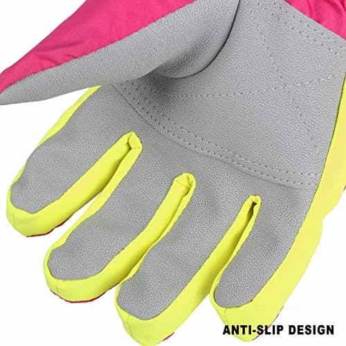 AMYIPO Kids Winter Snow Ski Gloves for Boys Girls 8-9 Years (Pink) | Waterproof & Windproof Fleece Lined thumbnail 3