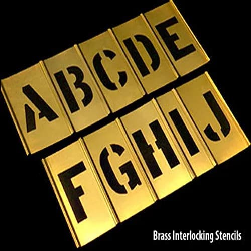 Deezio Brass Stencils Letters and Numbers 2 Inch Interlocking Letter Stencils - 46 Piece Set | Durable & Solvent Resistant for Art & Craft thumbnail 3