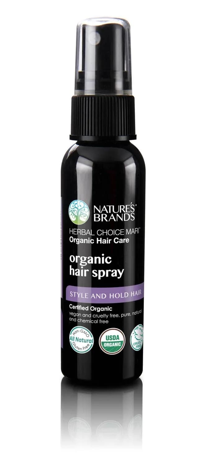 Nature's Brands Organic Hair Spray by Herbal Choice Mari 59ml (2 Fl Oz) | USDA Certified Organic, No Toxic Synthetic Chemicals - main product image