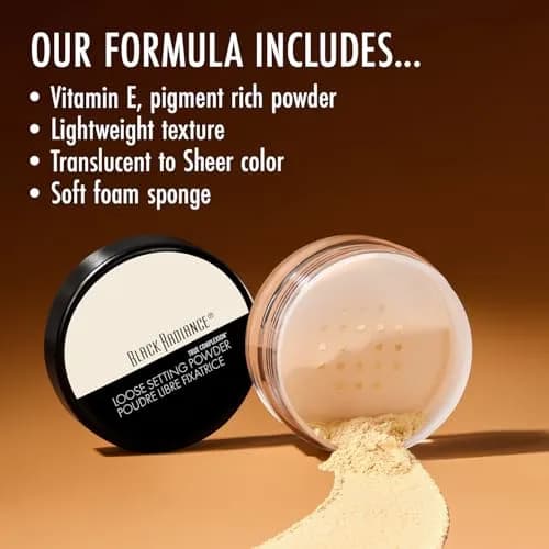 Black Radiance True Complexion Loose Setting Powder Banana 15g (0.52 oz) | Minimizes Imperfections & Sets Makeup All Day thumbnail 5