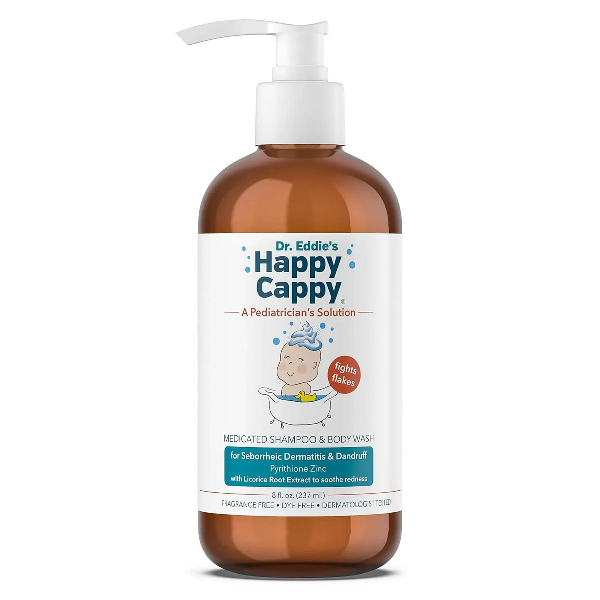 Happy Cappy Medicated Baby Shampoo and Body Wash 237ml (8 Fl Oz) | Pediatrician-Formulated for Dandruff & Cradle Cap - main product image