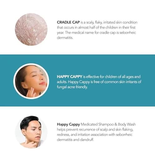 Happy Cappy Medicated Baby Shampoo and Body Wash 237ml (8 Fl Oz) | Pediatrician-Formulated for Dandruff & Cradle Cap thumbnail 4