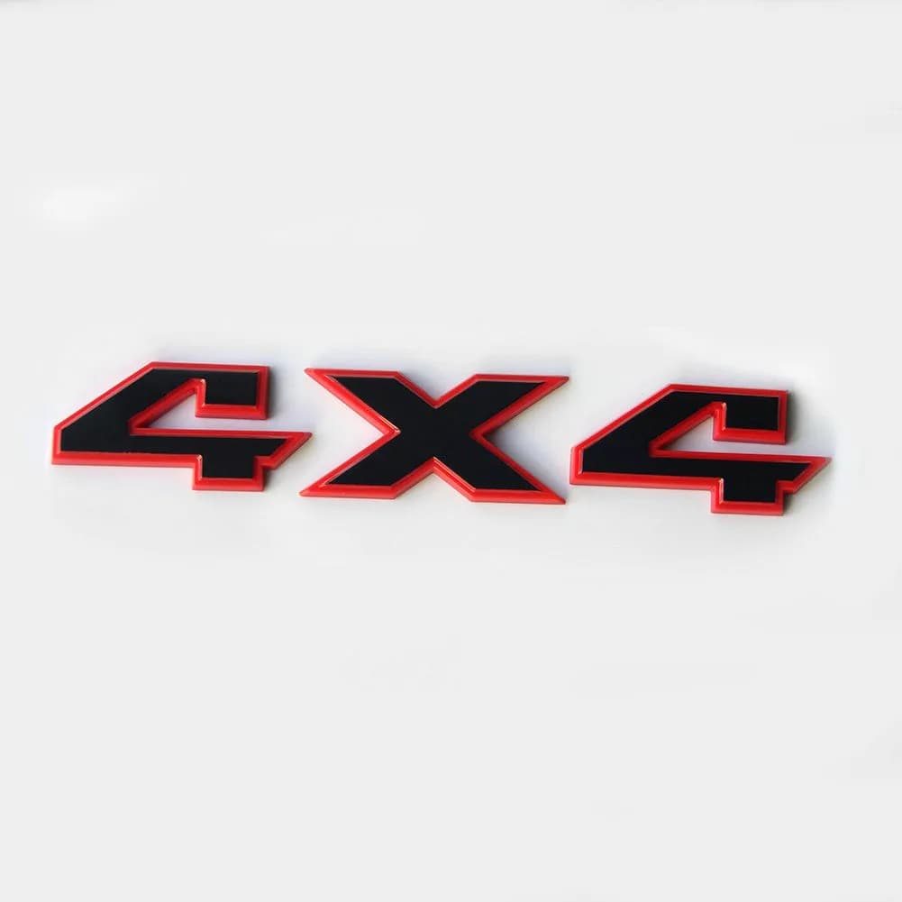 Yoaoo Vehicle Emblem 4x4 Badge 8.5" x 1.5" Gloss Red Frame | OEM 2007-2018