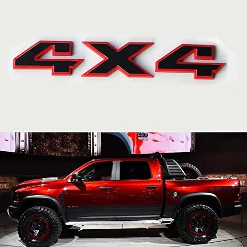 Yoaoo Vehicle Emblem 4x4 Badge 8.5" x 1.5" Gloss Red Frame | OEM 2007-2018 thumbnail 3