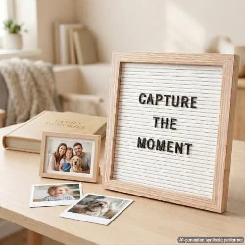 C CRYSTAL LEMON White Felt Letter Board 10x10in (25.4cm) with 336 Letters | Versatile Signage for Home, Office, Classroom thumbnail 8