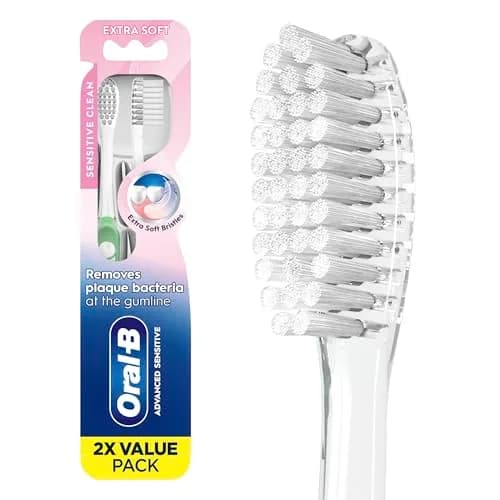 Oral-B Advanced Sensitive Toothbrushes, Extra Soft, 2 Count | Dentist Recommended thumbnail 1