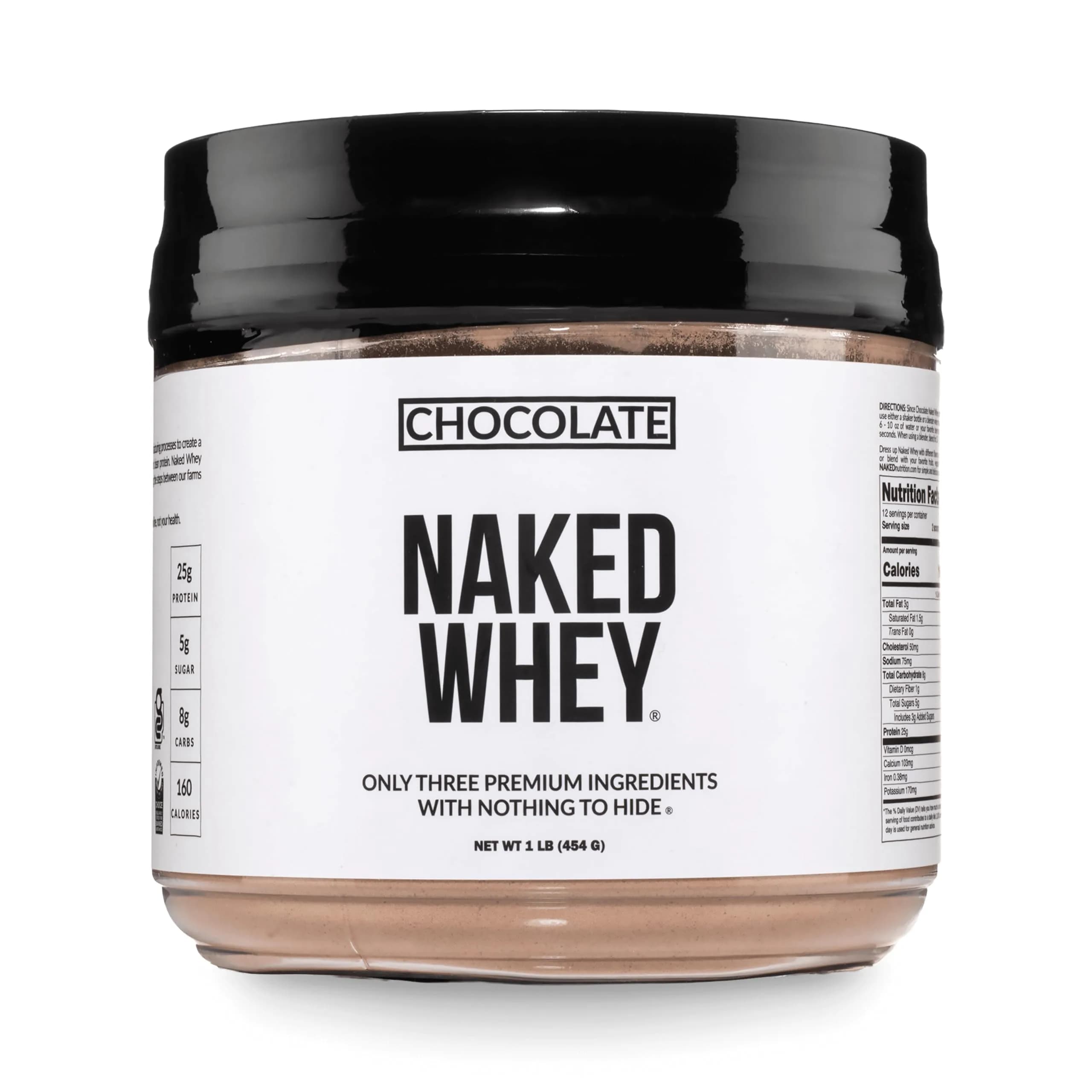 NAKED CHOCOLATE protein powder tub Whey concentrate 12 servings