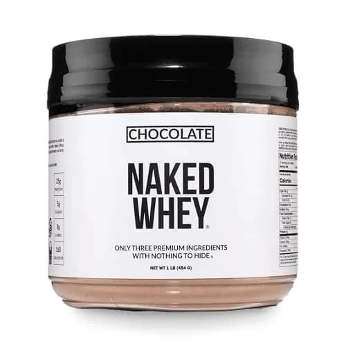 NAKED Chocolate Whey Protein Powder 1LB (454g) | NSF Certified Grass Fed Protein for Muscle Recovery thumbnail 1