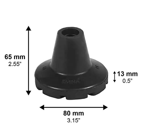 KMINA Crutch Tips 3/4 Inch | All Terrain Rubber Tips for Walking Sticks & Crutches thumbnail 4