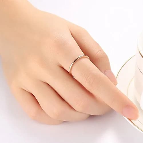 JUDE 1.5mm Stainless Steel Wedding Ring Rose Gold | Classic Stackable Band for Women thumbnail 5