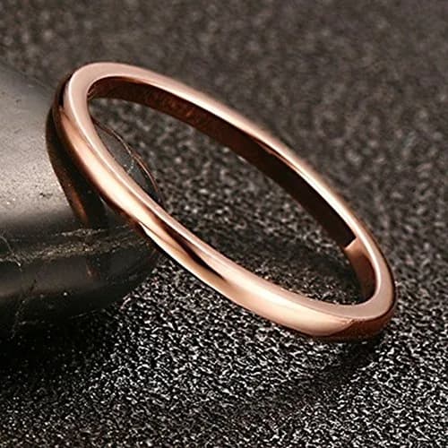 JUDE 1.5mm Stainless Steel Wedding Ring Rose Gold | Classic Stackable Band for Women thumbnail 3
