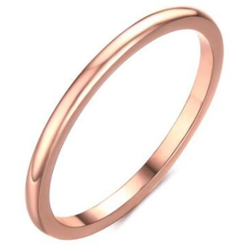 JUDE 1.5mm Stainless Steel Wedding Ring Rose Gold | Classic Stackable Band for Women — Rose Gold