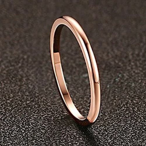 Jude Jewelers 1.5mm Stainless Steel Classical Plain Stackable Wedding Band Ring (Rose Gold, Size 7 US / 14 IN) | Comfort Fit for Daily Wear thumbnail 4