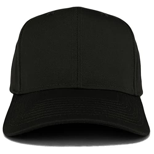 Armycrew XXL High Crown Baseball Cap Black | Adjustable Snapback for Big Heads thumbnail 2