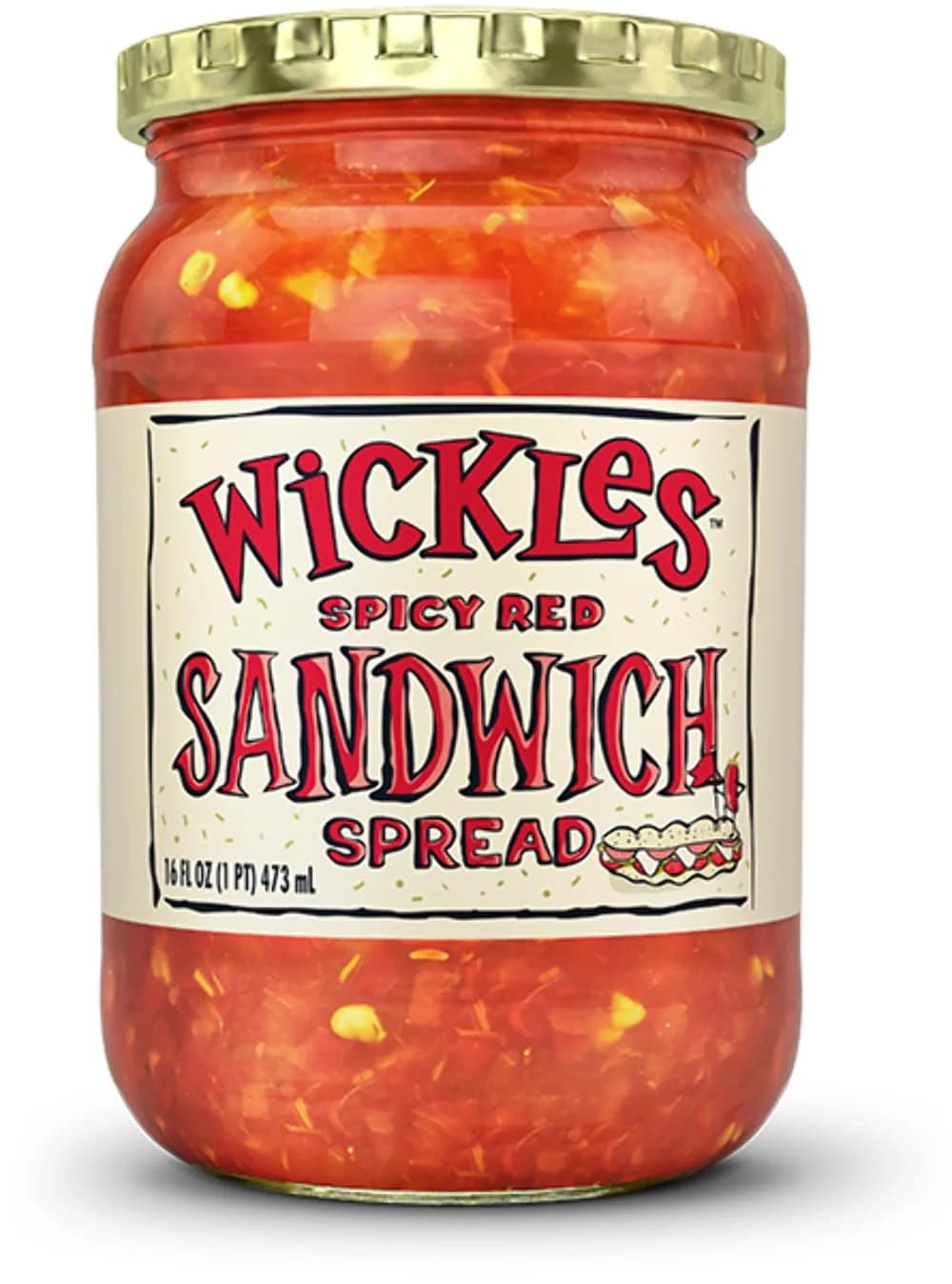 Wickles Spicy Red Sandwich Spread, 16 oz | Bold, Zesty Flavor for Sandwiches & Snacks - main product image