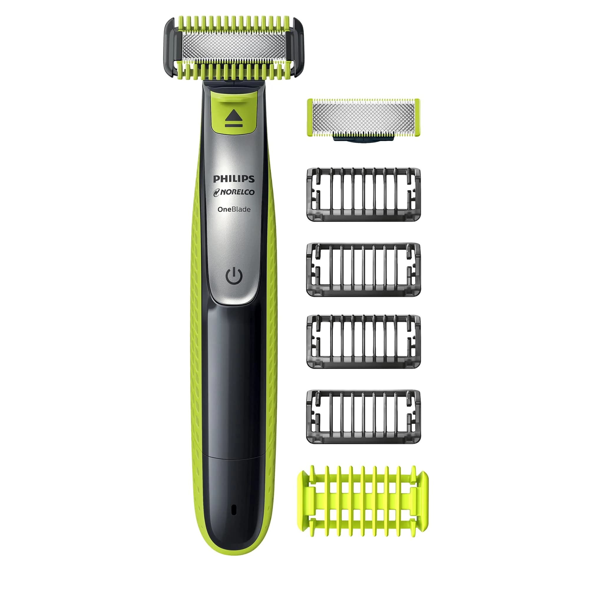 Philips Norelco OneBlade 360 Hybrid Face + Body Trimmer and Shaver | Trim, Edge & Shave Face & Body — Black/Lime Green