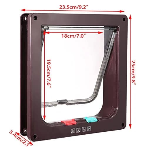 Sailnovo Large Cat Door Flap 9.25" x 9.84" | 4-Way Locking, Weatherproof ABS, Quiet (70-120c) thumbnail 5