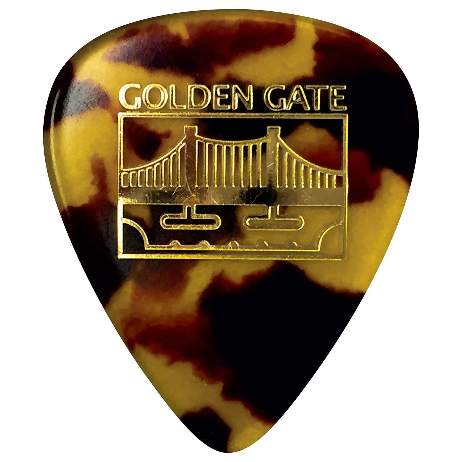 Golden Gate MP-14 Deluxe Tortoise Style Flat Pick - Sideman - Dozen | Heavy Tortoise Pick for Mandolin & Guitar - main product image